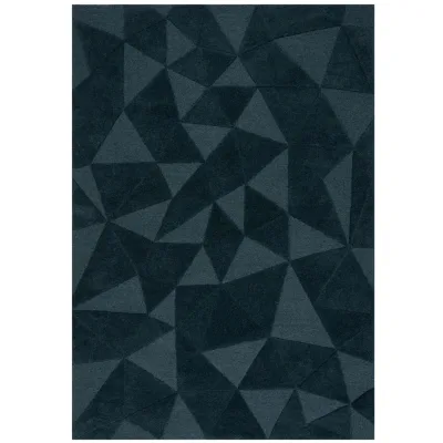 Wollteppich Hoch-Tief Petrol 120 x 170 cm - DEBEN   Kadima Design