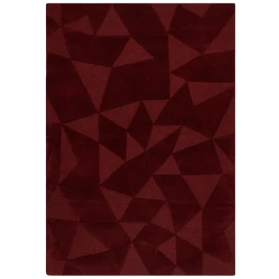 Wollteppich Hoch-Tief Rot 120 x 170 cm - DEBEN   Kadima Design