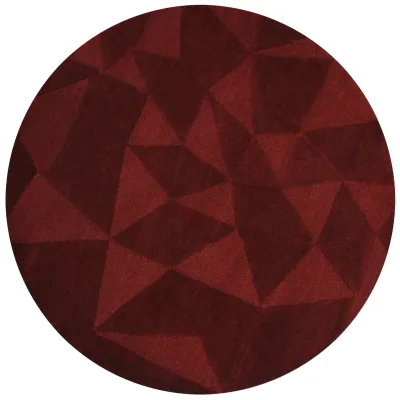 Wollteppich Hoch-Tief Rot Ø160 cm - DEBEN   Kadima Design