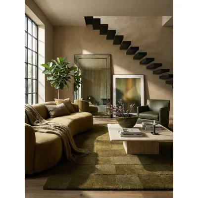 Wollteppich kariert Grün 200 x 290 cm - DEBEN   Kadima Design