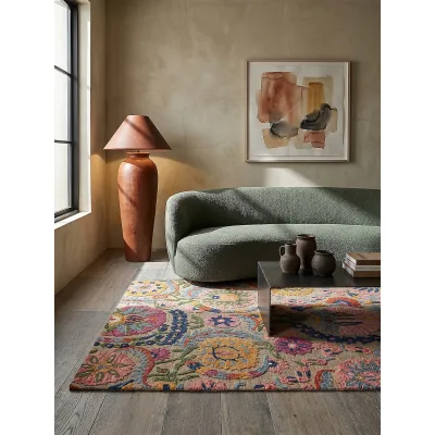 Wollteppich Kurzflor Bunt 140 x 200 cm - HEDDA   Kadima Design
