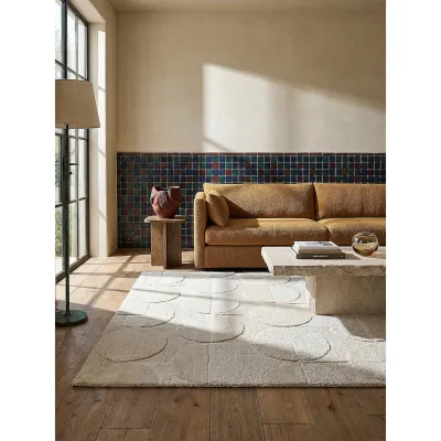 Wollteppich Kurzflor Elfenbein 160 x 230 cm - DEBEN   Kadima Design