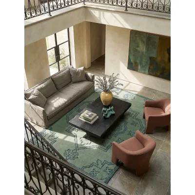 Wollteppich Kurzflor Entenei-Blau 200 x 290 cm - TINGIR   Kadima