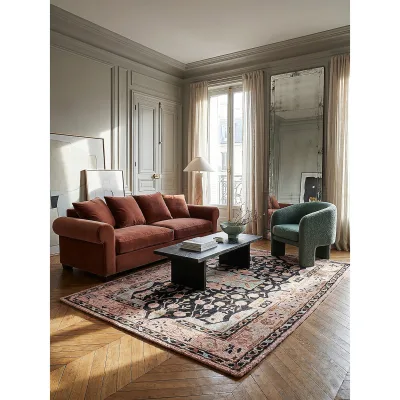 Wollteppich Orient Rosa-Schwarz 120 x 170 cm - SOAR   Kadima Design