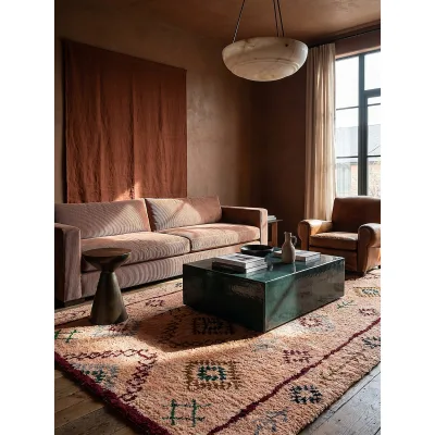 Wollteppich Rauten Pfirsich 200 x 290 cm - BRUE   Kadima Design
