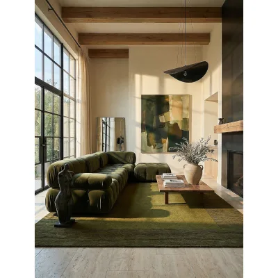 Wollteppich uni Grün 120 x 170 cm - MOLE   Kadima Design