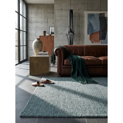 Wollteppich uni Türkis 200 x 290 cm - ALNE   Kadima Design