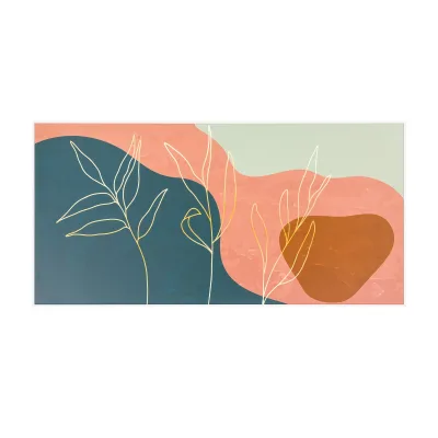 Wonderwall Air Art Smart Infrarotheizung 60x120 cm 700W Wandinstallation App-Steuerung Goldene Linien
