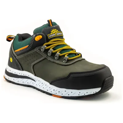 WorkPower Rual-Tex Sicherheitshalbschuh Tann S3 Gr. 41 grau/grün/orange