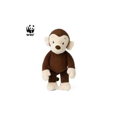 WWF Cub Club - Mago das Äffchen (braun, 22cm) mit Quietscher Kuscheltier Stofftier für Kleinkinder