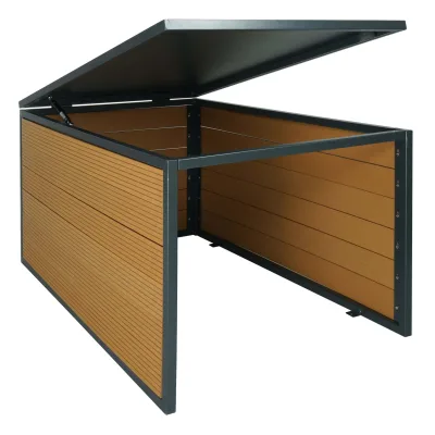 XL Mähroboter-Garage mit Deckel MCW-L45, Dach Unterstand für Rasenmäher, WPC Metall 46x70x90cm ~ Eiche-Optik