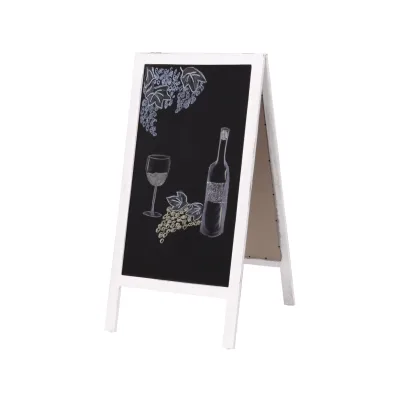 XL Werbetafel MCW-C17, Aufsteller Kreidetafel Kundenstopper, 2 Schreibflächen klappbar, 100x50cm ~ shabby weiß