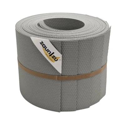 zaun zu® Sichtschutzstreifen Delux-P Einzelstreifen Wabenstruktur Steingrau 10x 2,55m
