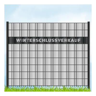 zaun zu® Sichtschutzstreifen Laser Beschriftung "WINTERSCHLUSSVERKAUF" Anthrazit 2,55m
