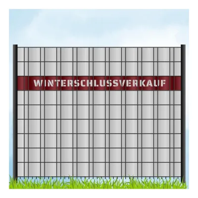 zaun zu® Sichtschutzstreifen Laser Beschriftung "WINTERSCHLUSSVERKAUF" Bordeauxrot 2,55m
