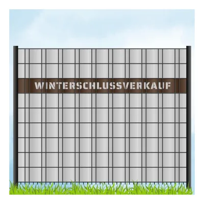zaun zu® Sichtschutzstreifen Laser Beschriftung "WINTERSCHLUSSVERKAUF" Braun 2,55m