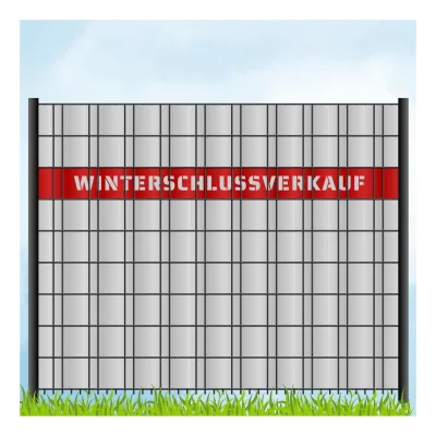zaun zu® Sichtschutzstreifen Laser Beschriftung "WINTERSCHLUSSVERKAUF" Rot 2,55m