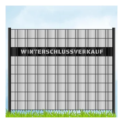 zaun zu® Sichtschutzstreifen Laser Beschriftung "WINTERSCHLUSSVERKAUF" Tiefschwarz 2,55m