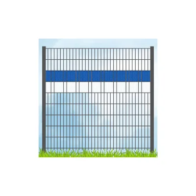 zaun zu® Sichtschutzstreifen PP Sichtschutz Fanartikel Vereinsfarben Blau/Weiß Volle Streifenbreite GELOCHT