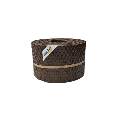 zaun zu® Sichtschutzstreifen Rattan für Doppelstabmatten Braun 10x 2,55m