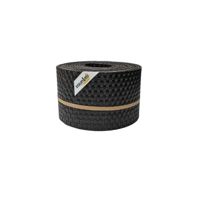 zaun zu® Sichtschutzstreifen Rattan für Doppelstabmatten Dunkelbraun 10x 2,55m
