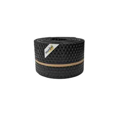 zaun zu® Sichtschutzstreifen Rattan für Doppelstabmatten Schwarz 10x 2,55m