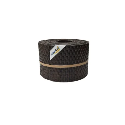 zaun zu® Sichtschutzstreifen Rattan für Doppelstabmatten Schwarzbraun 10x 2,55m