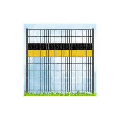 zaun zu® Sichtschutzstreifen Vereinsfarben Schwarz/Gelb Volle Streifenbreite GELOCHT