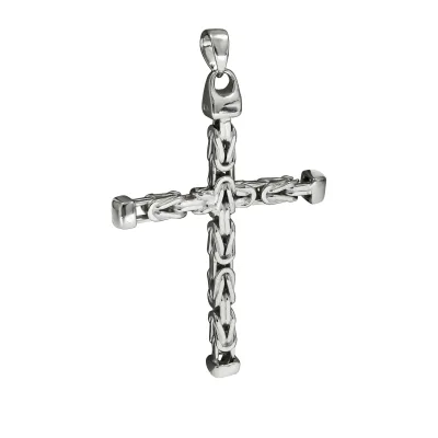 Zeeme Basic Anhänger Silber 925 Kreuz-Motiv Königskette poliert 75mm