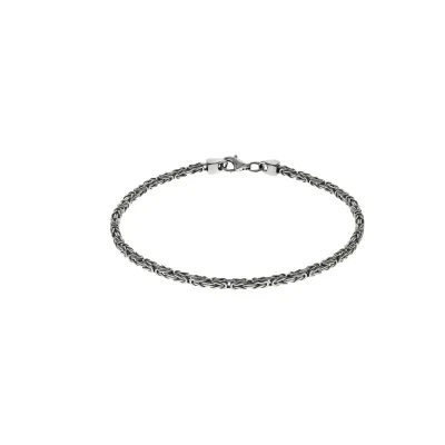 Zeeme Basic Armband Silber 925 poliert Königskette 2,2mm breit