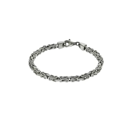 Zeeme Basic Armband Silber 925 poliert Königskette 4mm breit