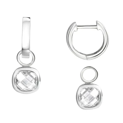 Zeeme Basic Ohrringe Silber 925 rhodiniert mit Zirkonia weiß