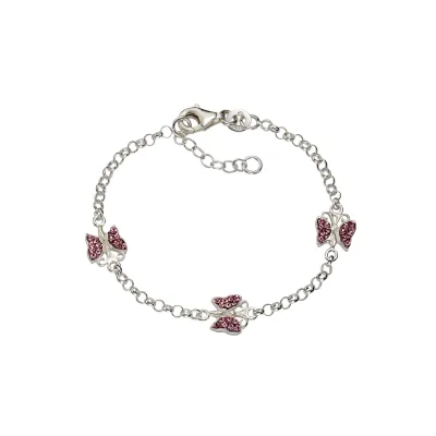 Zeeme for Kids Armband 925 Sterling Silber Kristall pink