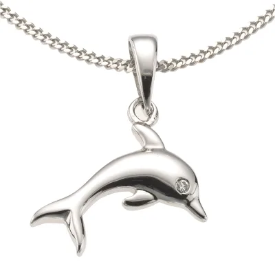 Zeeme for Kids Halskette Silber 925 rhodiniert Delfin-Motiv 36/38cm