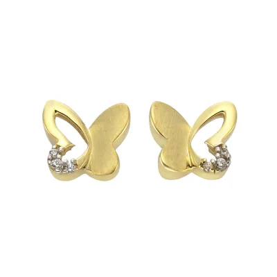 Zeeme for Kids Ohrringe 333 Gold zweifarbig Schmetterling