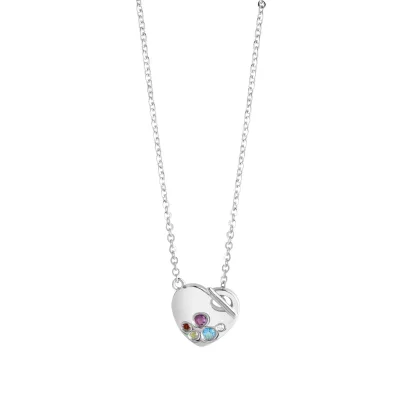 Zeeme Gemstones Collier 925 Sterling Silber rhodiniert Edelstein Echtstein
