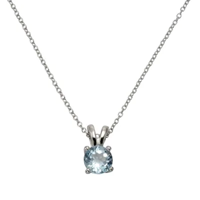 Zeeme Gemstones Halskette Silber 925 rhodiniert 42+3cm mit Blautopas (beh.)