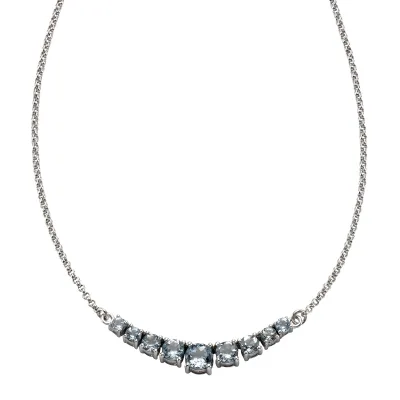 Zeeme Gemstones Halskette Silber 925 rhodiniert mit 9x Blautopas (beh.)