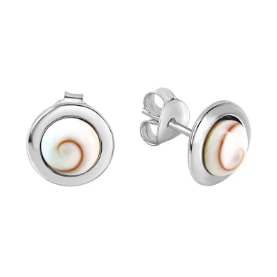 Zeeme Pearls Ohrringe Silber 925 rhodiniert mit weißer Muschel