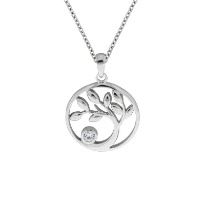 Zeeme Silber Anhänger mit Kette 925/- Sterling Silber rhodiniert Herz Zirkonia weiß