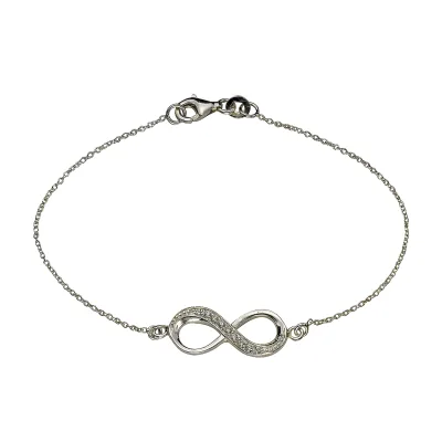 Zeeme Silber Armband Silber 925 mit Unendlichkeitszeichen 19cm lang