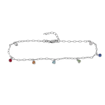 Zeeme Silber Armband Silber 925 rhodiniert mit bunten Kristallen 16+3cm lang