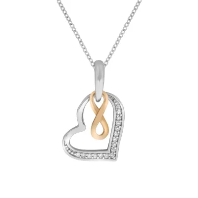 Zeeme Silber Halskette Silber 925 rhodiniert mit Herz- und Unendlichkeits-Motiv