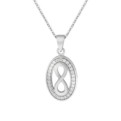 Zeeme Silber Halskette Silber 925 rhodiniert mit Unendlichkeits-Symbol
