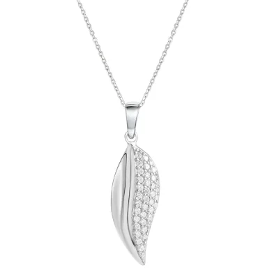 Zeeme Silber Halskette Silber 925 rhodiniert mit Zirkonia weiß