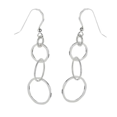 Zeeme Silber Ohrringe Silber 925 mit Ring-Motiv 52mm lang