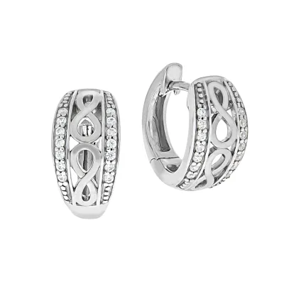 Zeeme Silber Ohrringe Silber 925 Zirkonia weiß