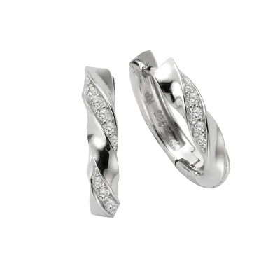 Zeeme Silber Ohrringe Silber 925 Zirkonia weiß