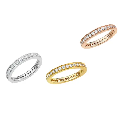 Zeeme Silber Ring 925 Silber Zirkonia weiß