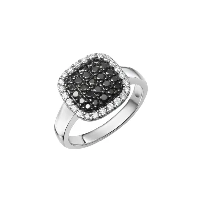 Zeeme Silber Ring 925/- Sterling Silber rhodiniert Zirkonia